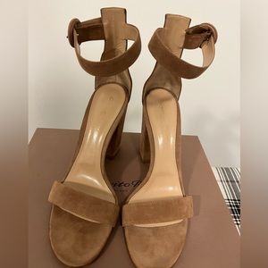 BNWT Authentic Gianvito Rossi Versilia Suede Block Heel Sandal
